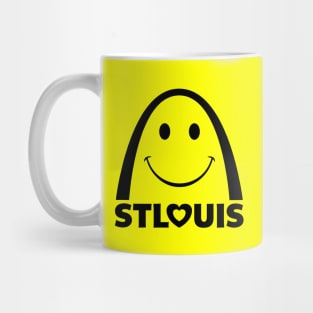 St. Louis (Saint Louis) Smiley Face Arch - black Mug